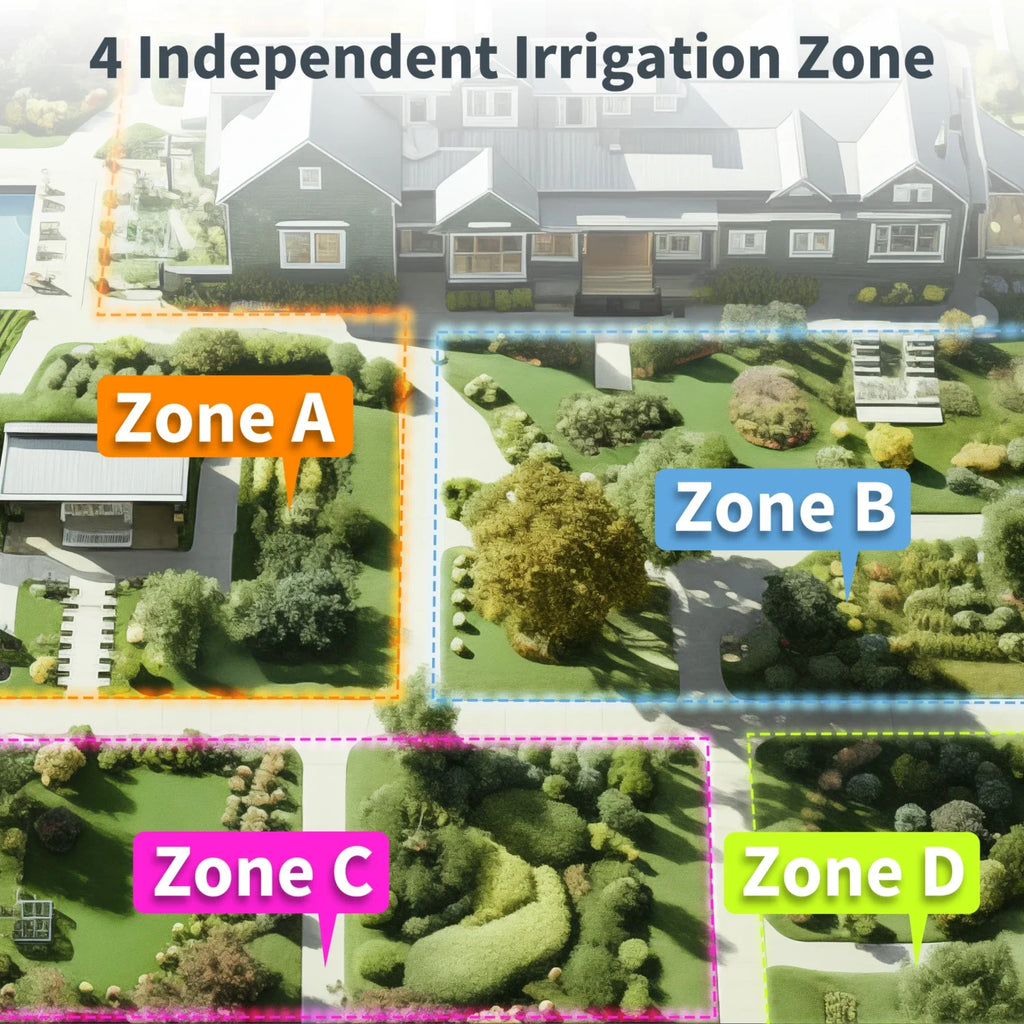 Water Timer 4 Zone Garden Programmable Automatic Irrigation Timer